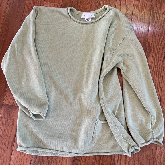 Vintage J Jill Pullover Sweater Green Crew Rolled Hem Women’s Plus size - Picture 9 of 10
